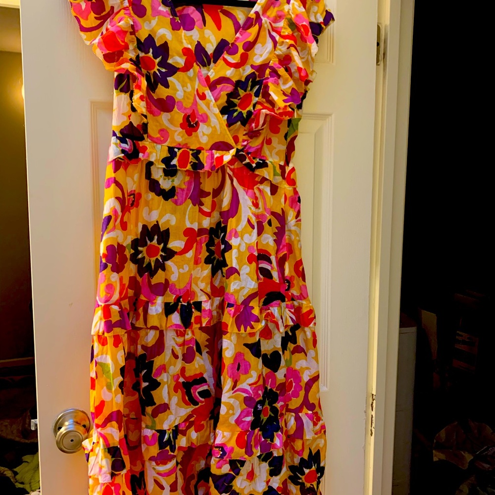 Beautiful JCrew dress worn once. Gorgeous colors and so pretty on.